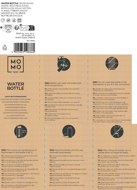 Wasserflasche mit Fruchteinsatz, rosa | BPA free | Tritan | MOMOWAY