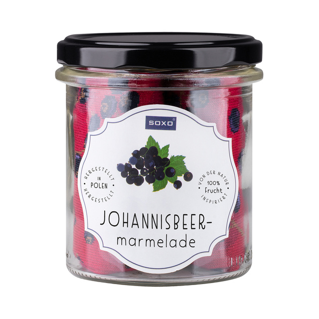 1 Paar von lustigen Socken mit Johannisbeer marmelademotiv im eine Glas | Damensocken | SOXO