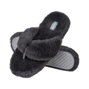 Women's slippers SOXO fur with a hard TPR sole