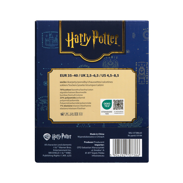 Socken in der Tube mit Harry-Potter-Motiv