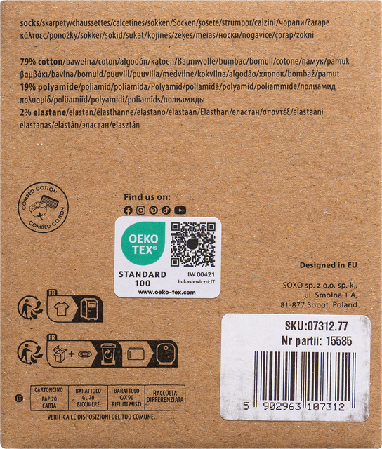 Herrensocken SOXO Pilze mariniert in einem Glas für ihn