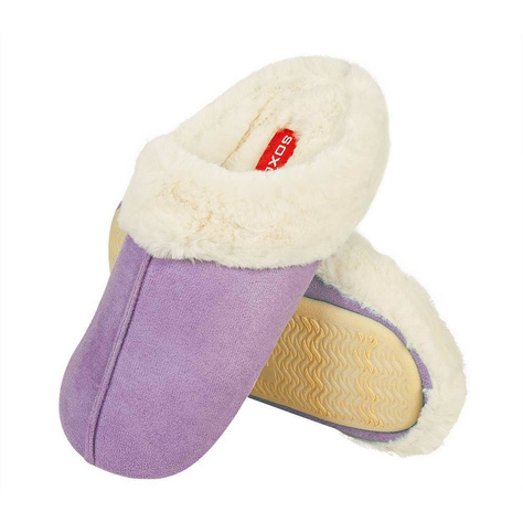 Women's SOXO insulated slippers with a hard TPR sole