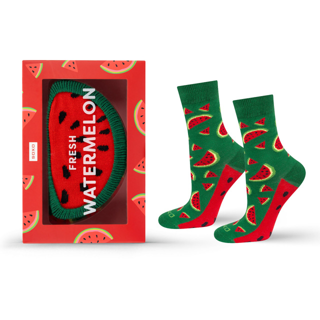 Women's SOXO Socks | Watermelon in a box | A fun gift idea | A fun gift idea | A fun gift.