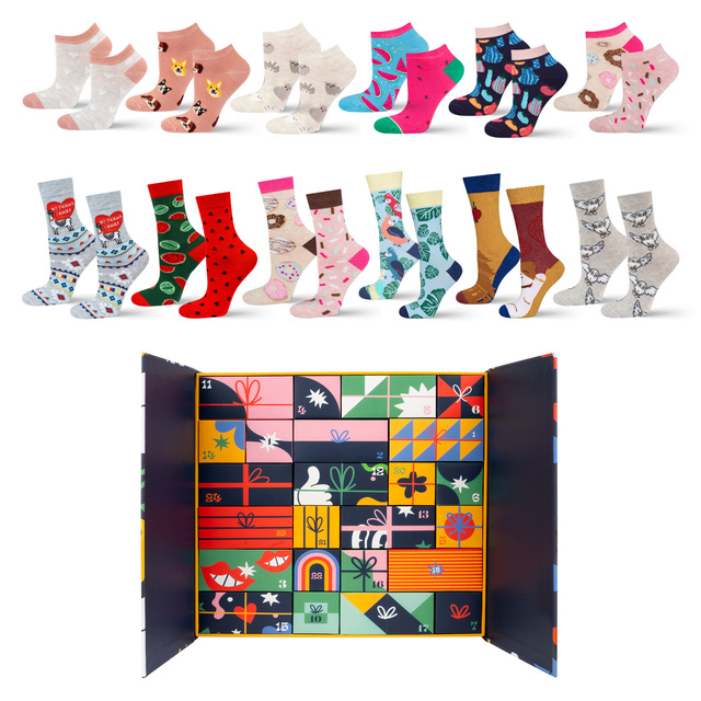 Adventskalender mit Socken 12er-Pack