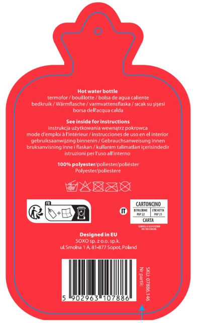 Wärmflasche SOXO Kätzchen mit Herz, Marineblau, 1,8 L