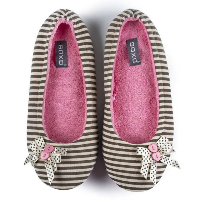 Outlet Kapcie baleriny damskie SOXO z kokardką