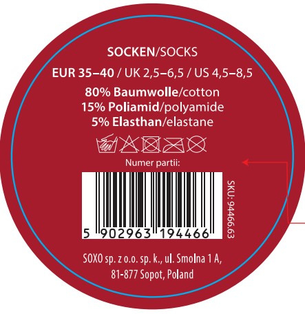 Skarpetki SOXO dżem wiśniowy w słoiku