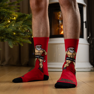 Frecher Bodybuilder-Weihnachtsmann Socken