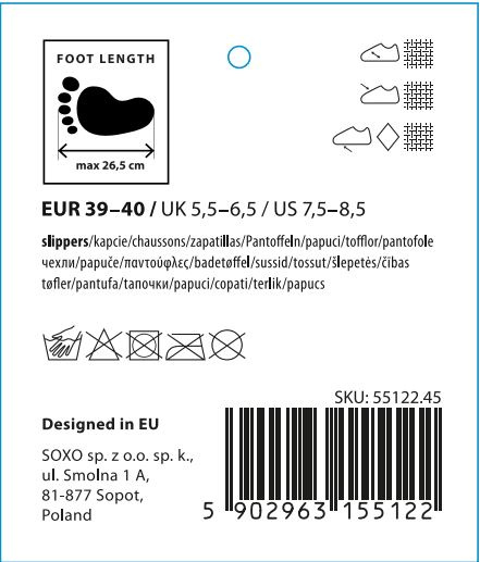 SOXO women's soft pink slippers in gift box with stickers