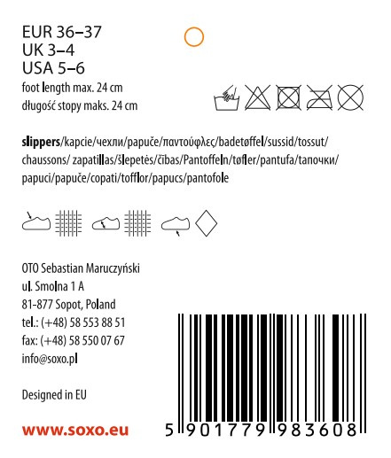 OUTLET Damen Hausschuhe SOXO mit einem Foto Hase und harte Sohle TPR