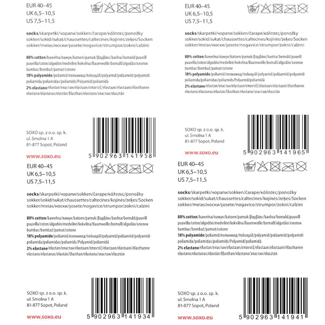 Set of 4x SOXO GOOD STUFF men's socks in a pizza box