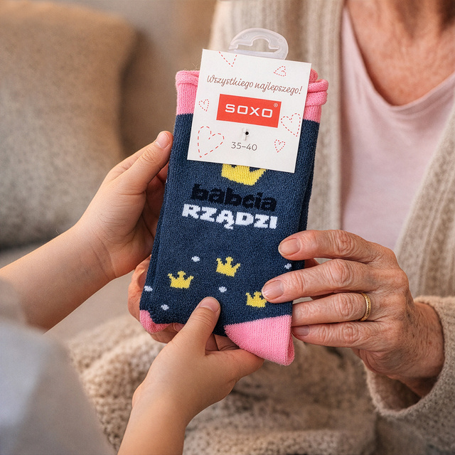 SOXO Damensocken Babcia rządzi