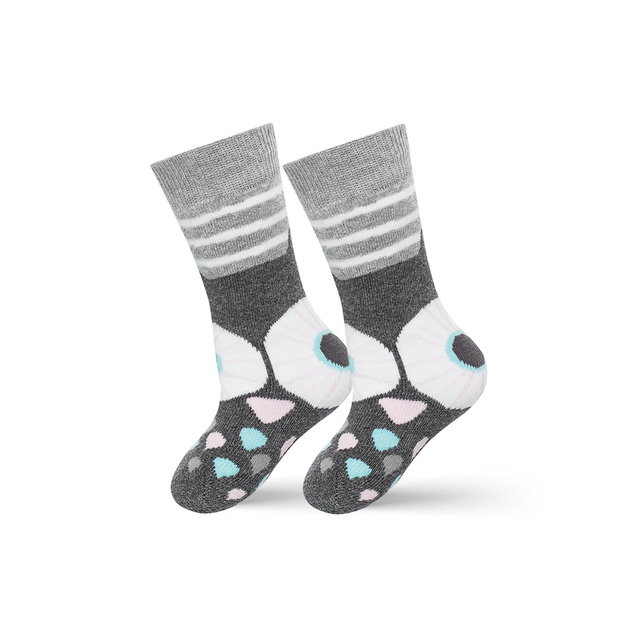 Gray children's socks SOXO cheerful owl