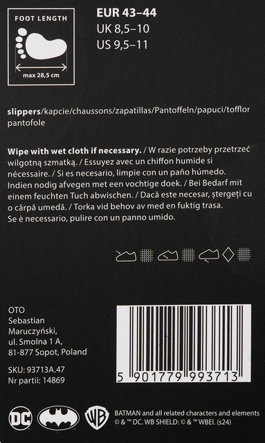 BATMAN DC Comics men's SOXO slippers with a hard TPR sole
