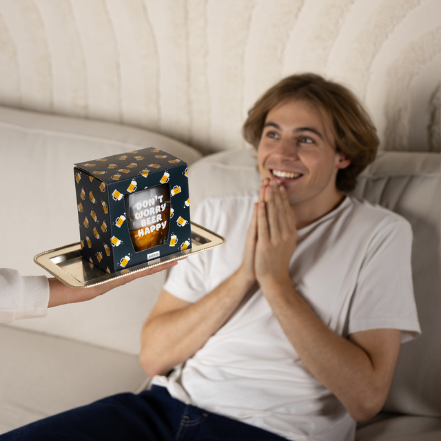 1 Paar von lustigen Socken mit Bierkrugmotiv in einzigartiger Verpackung | Herrensocken | SOXO