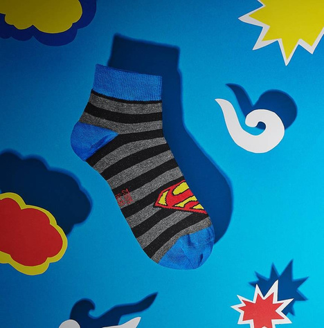 Colorful men's socks SOXO Superman DC COMICS cotton socks