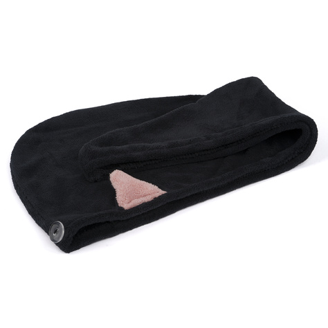 MOMO WAY schwarzer Haar-Turban | Handtuch 