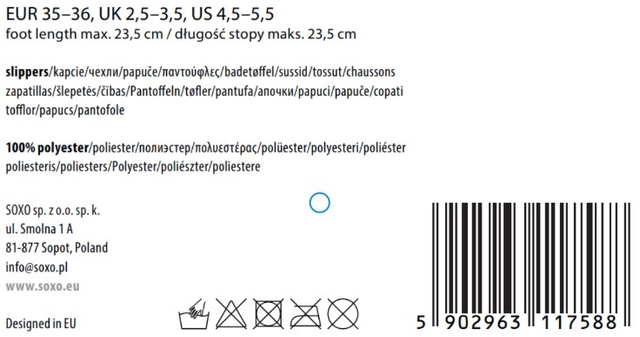 OUTLET Kapcie balerinki damskie SOXO