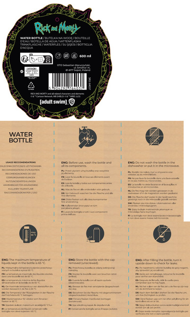 Butelka na Wodę Rick i Morty 600 ml