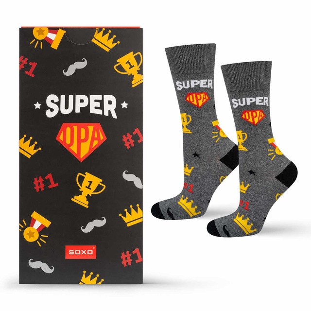 SOXO color men's socks for a gift for Grandpa's Day