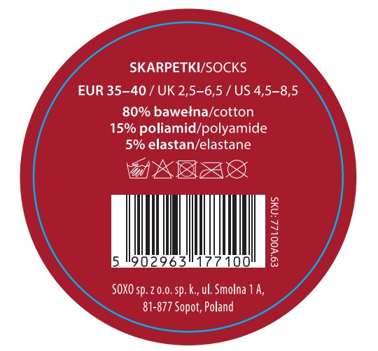 Women's pink SOXO GOOD STUFF socks with cherry jam in a jar