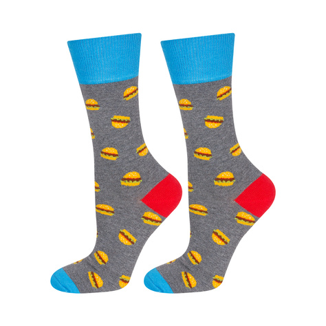 Lustigen Socken mit Hamburgermotiv