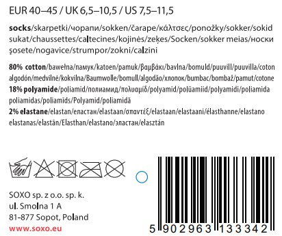 Skarpetki długie męskie czarne SOXO