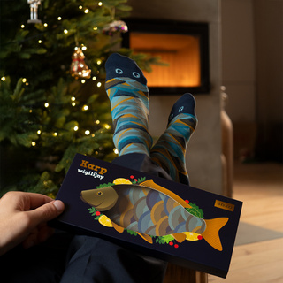 SOXO men's socks Christmas carp