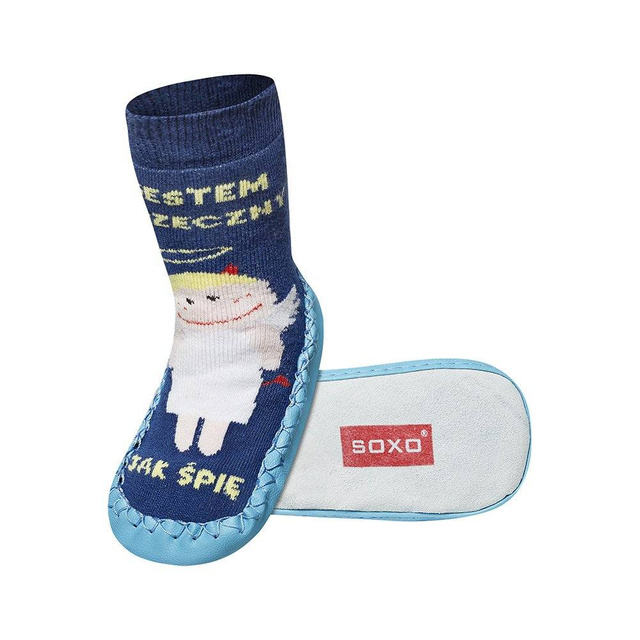 OUTLET Kapcie dziecięce niebieskie SOXO