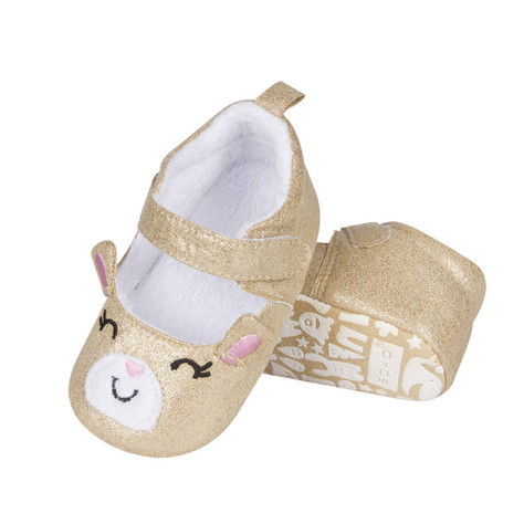 Gold Babyhauschuhe SOXO mit Katze