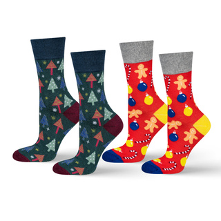 Set of 2x colorful SOXO GOOD STUFF men's socks funny Christmas