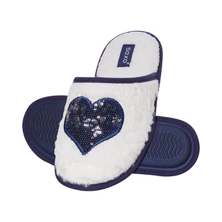 White SOXO women's slippers with a heart and a hard TPR sole