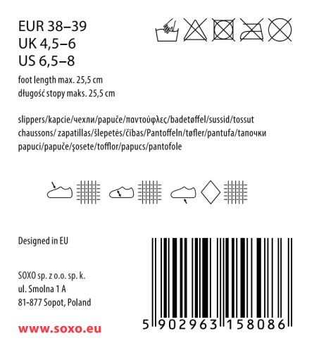 Hausschuhe für Oma SOXO mit polnischer Inschrift in einer Geschenkbox