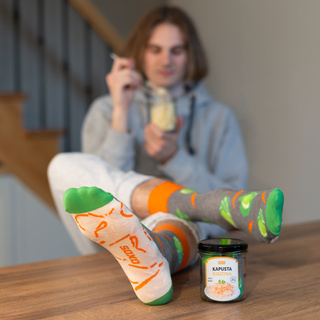 SOXO Herrensocken in einem Glas | Sauerkrautmuster