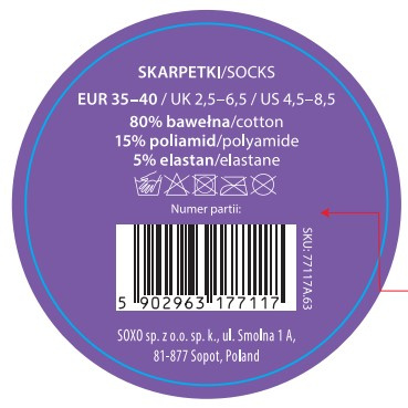 Bunte Frauensocken SOXO GOOD STUFF Pflaumenmarmelade im Glas