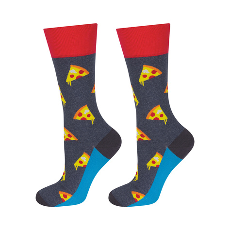 Lustige Socken mit Pizza