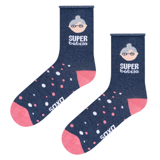 Bunte Damen Socken SOXO GOOD STUFF Baumwollen Lustige Oma