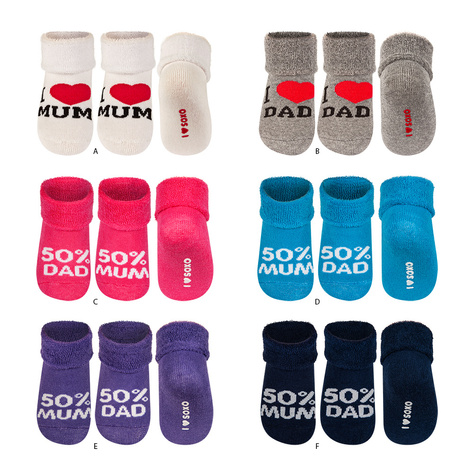 SOXO Infant socks I LOVE MUM I LOVE DAD