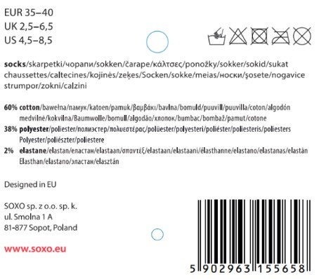 Bunte SOXO Damensocken mit polnischer Aufschrift Weihnachtsgeschenk