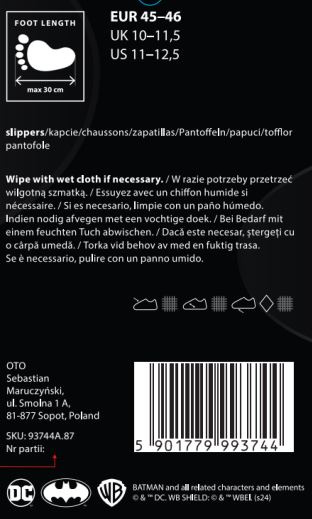 Kapcie Męskie Batman