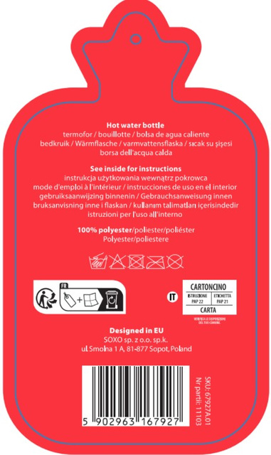 Wärmflasche mit Katzen-Einhorn-Bezug 1,8 L