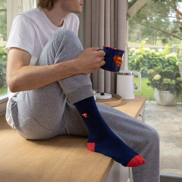 Superman mug sock and key ring set
