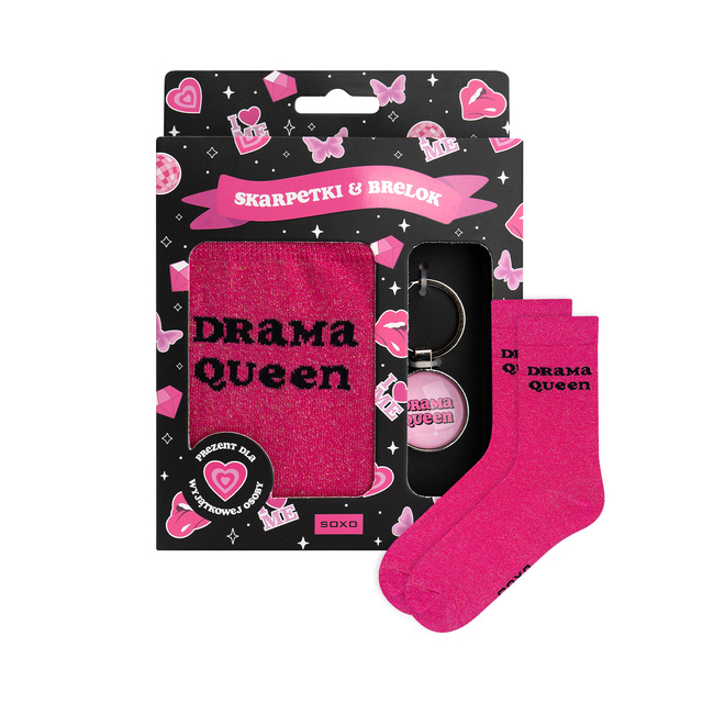 Drama Queen Socks + Keychain Set