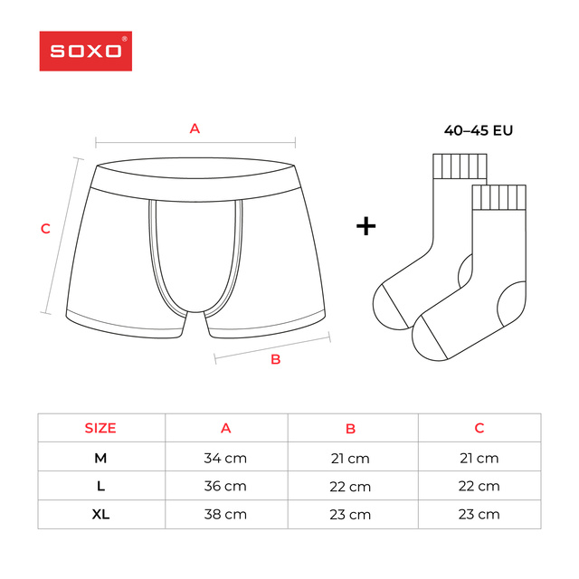 Set mit 2x Herrensocken + 2x Boxershorts mit Weihnachtsmotiv in einzigartiger Verpackung | SOXO