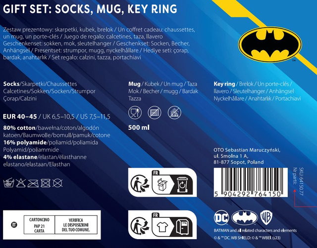 Batman mug sock and key ring set
