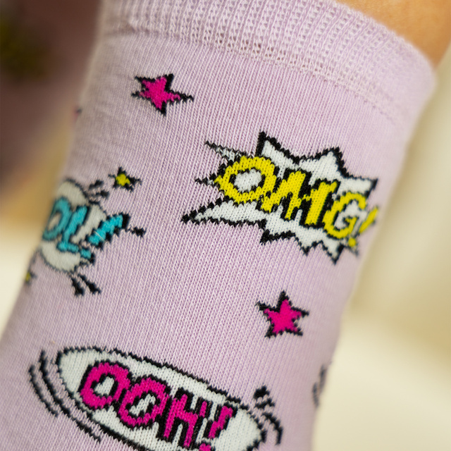 Pink SOXO women's socks with Polish inscriptions funny gift