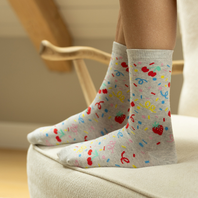 Pink SOXO women's socks with Polish inscriptions funny gift