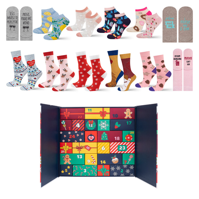 Adventskalender mit Socken 12-Pack