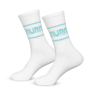 Men's ribbed white socks AURA