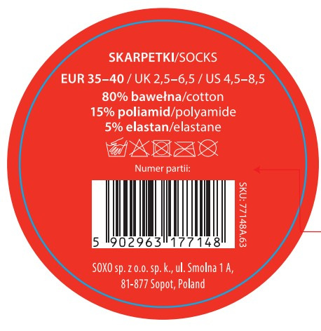 Bunte Frauensocken SOXO GOOD STUFF Erdbeermarmelade im Glas